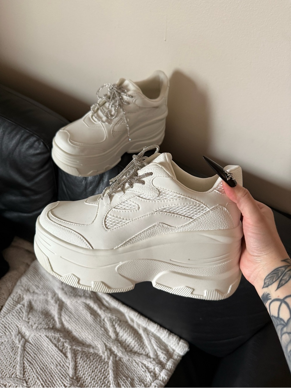 Call It Spring Platform Chunky Sneakers - Cream White